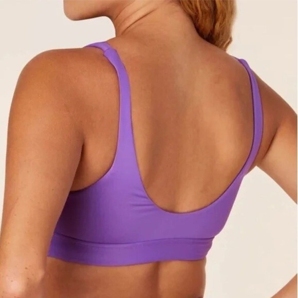 Andie Swim Purple Size M Ventura Bikini Top Scoop Neck Recycled Polyester Beach - Picture 7 of 7